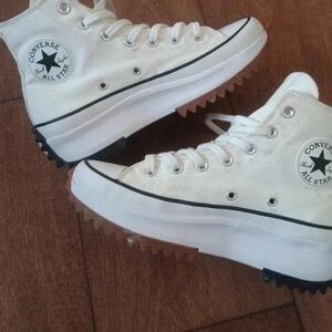 Converse White High-Top Platform Sneakers